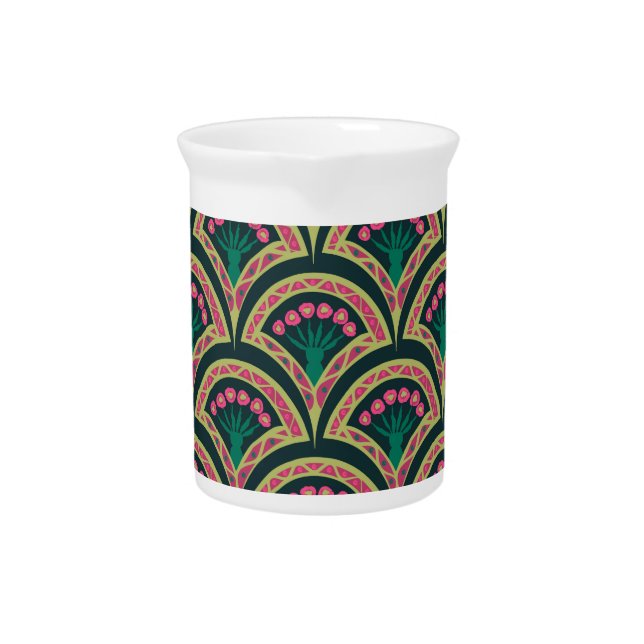 shell shaped green pattern beverage pitcher (Front)
