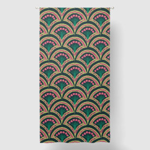 shell shaped green pattern blackout curtains