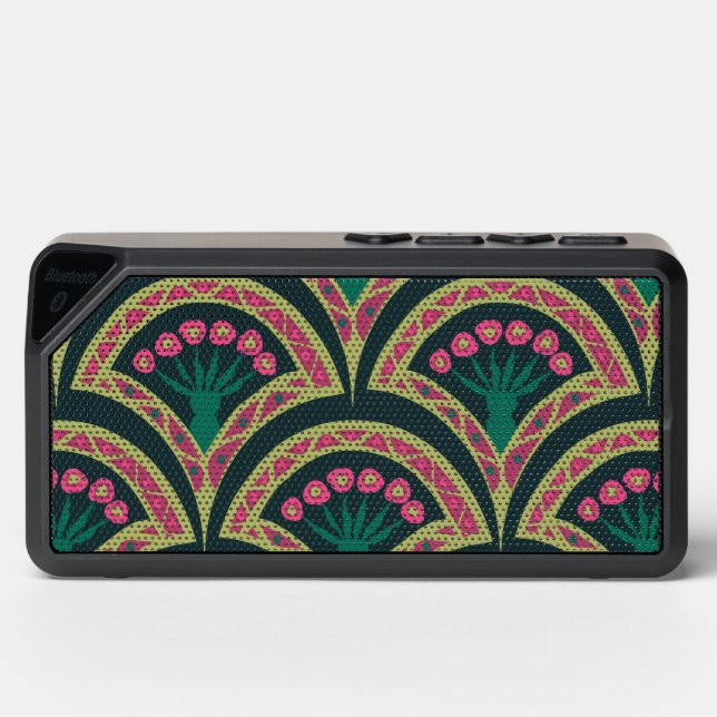 shell shaped green pattern bluetooth speaker (Front)
