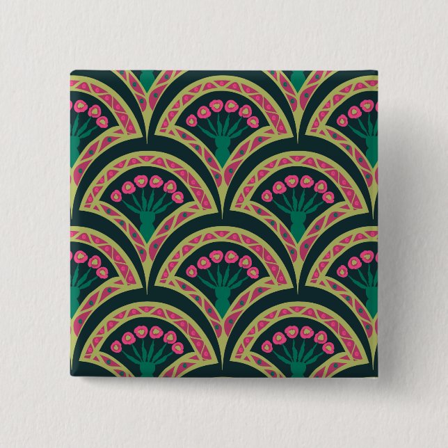 shell shaped green pattern button (Front)