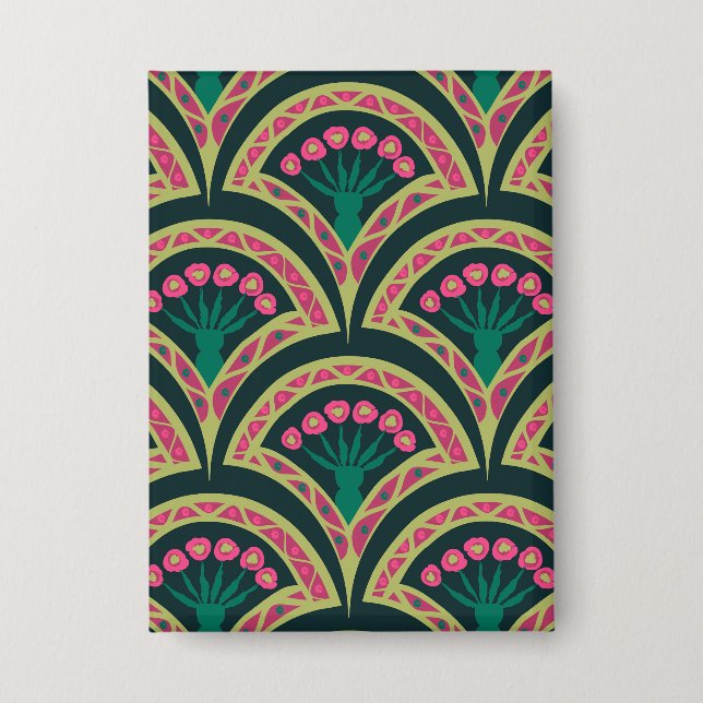 shell shaped green pattern button (Front)