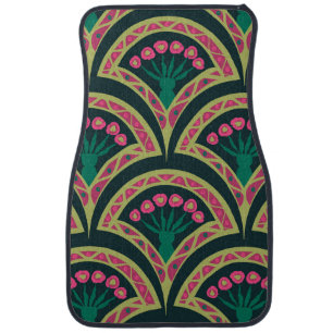 shell shaped green pattern car floor mat