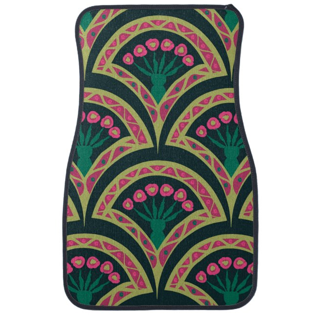 shell shaped green pattern car floor mat (Front)