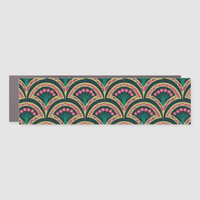 shell shaped green pattern car magnet (Front)