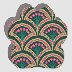 shell shaped green pattern car magnet