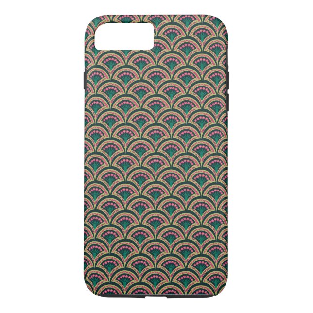 shell shaped green pattern Case-Mate iPhone case (Back)