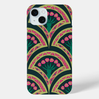 shell shaped green pattern iPhone 15 plus case