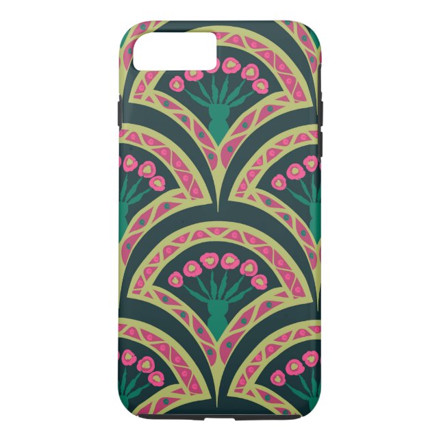 shell shaped green pattern Case-Mate iPhone case (Back)