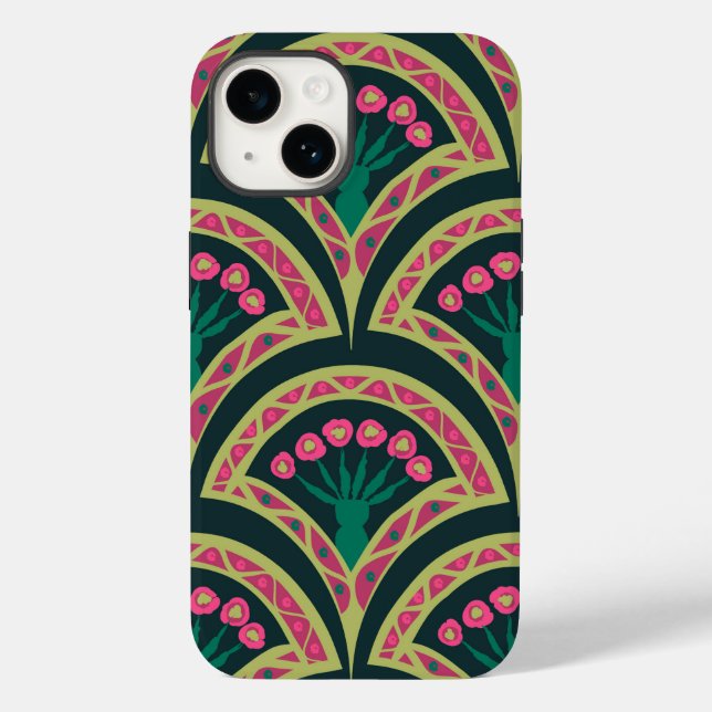 shell shaped green pattern Case-Mate iPhone case (Back)