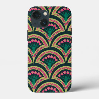 shell shaped green pattern iPhone 13 mini case
