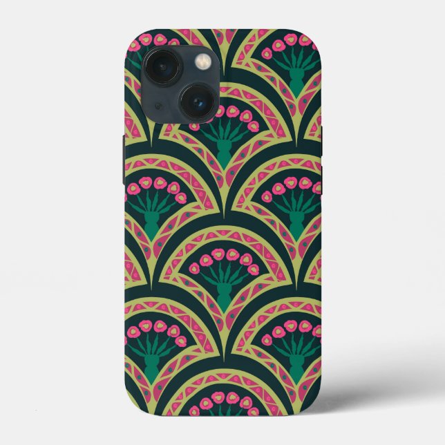 shell shaped green pattern Case-Mate iPhone case (Back)