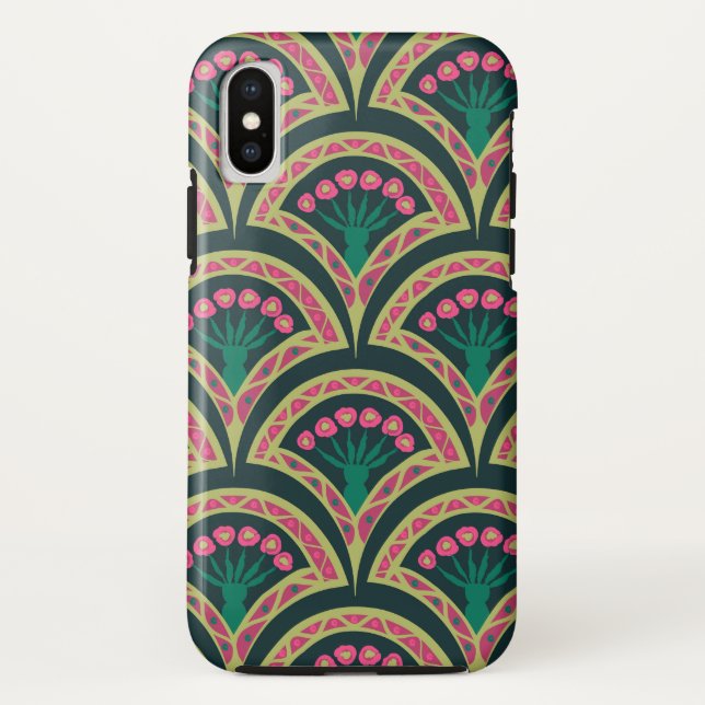 shell shaped green pattern Case-Mate iPhone case (Back)