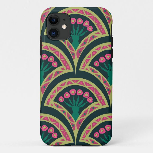 shell shaped green pattern Case-Mate iPhone case (Back)