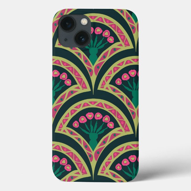 shell shaped green pattern Case-Mate iPhone case (Back)