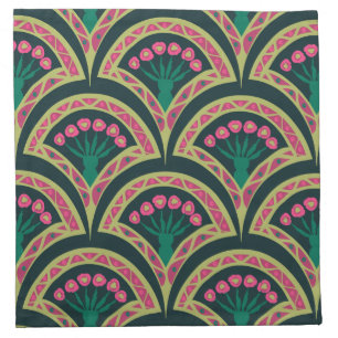 shell shaped green pattern cloth napkin