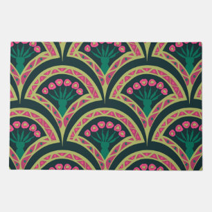 shell shaped green pattern doormat