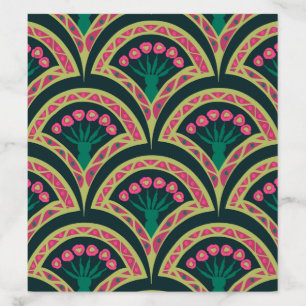 shell shaped green pattern envelope liner