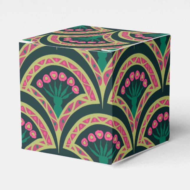 shell shaped green pattern favor boxes (Front Side)