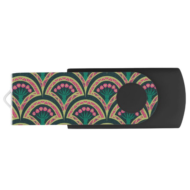 shell shaped green pattern flash drive (Back)