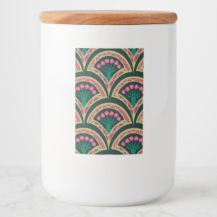 shell shaped green pattern food label