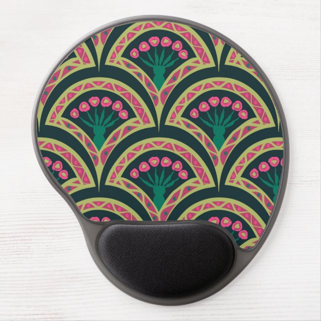 shell shaped green pattern gel mouse pad (Front)