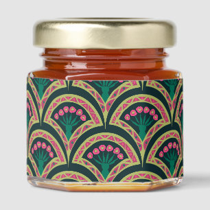 shell shaped green pattern honey jar favors