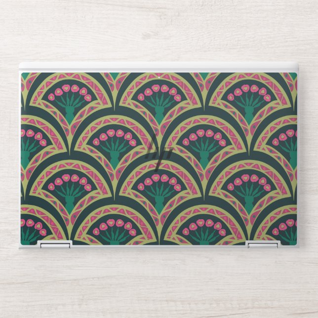 shell shaped green pattern HP laptop skin (Front)
