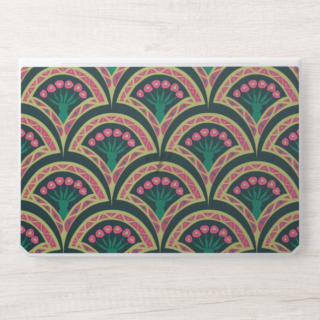 shell shaped green pattern HP laptop skin (Front)