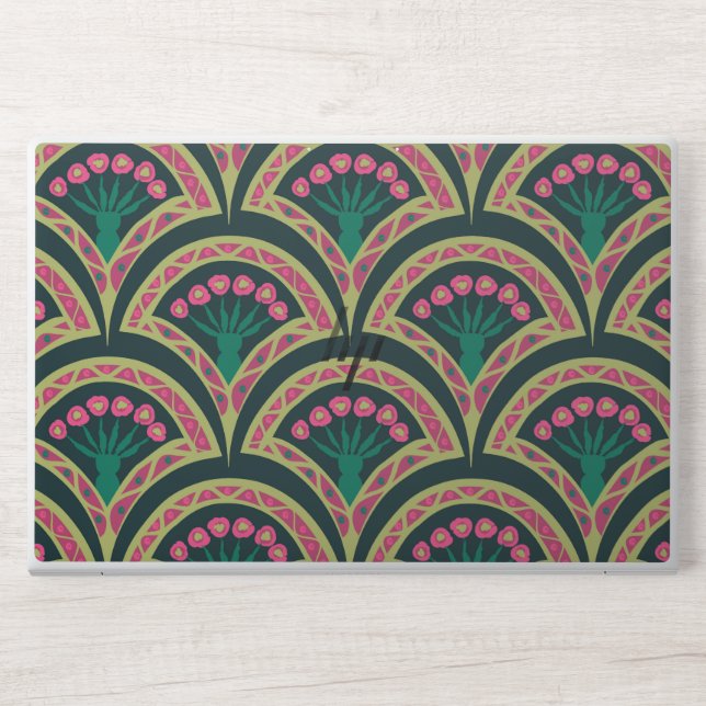 shell shaped green pattern HP laptop skin (Front)