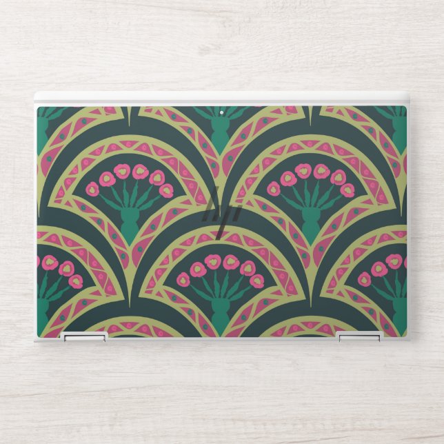 shell shaped green pattern HP laptop skin (Front)