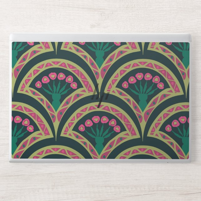 shell shaped green pattern HP laptop skin (Front)