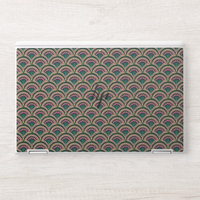 shell shaped green pattern HP laptop skin (Front)