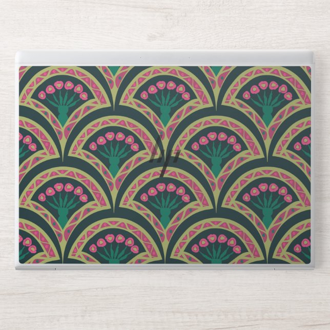 shell shaped green pattern HP laptop skin (Front)