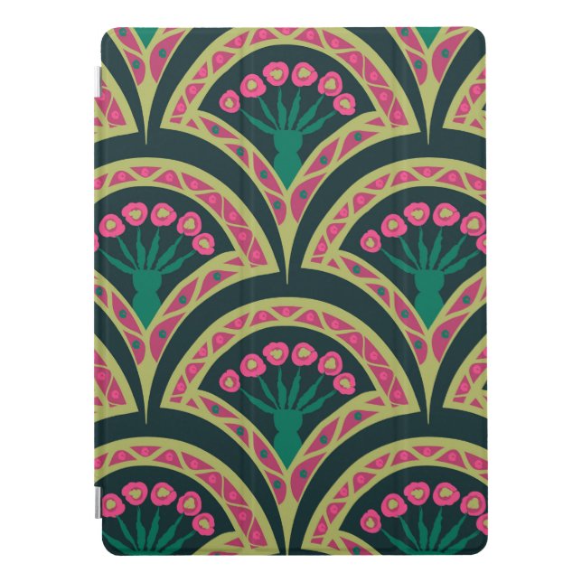 shell shaped green pattern iPad pro cover (Front)