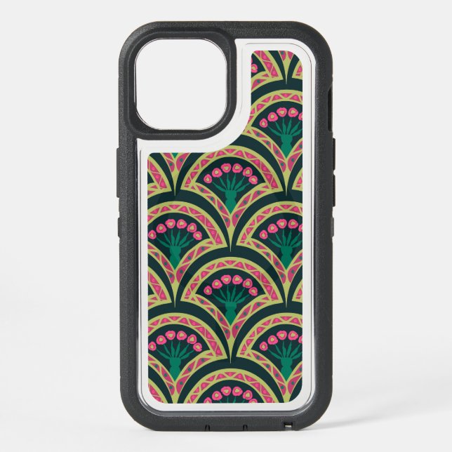 shell shaped green pattern iPhone 15 case (Back)