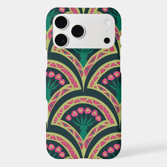 shell shaped green pattern iPhone case (Back)