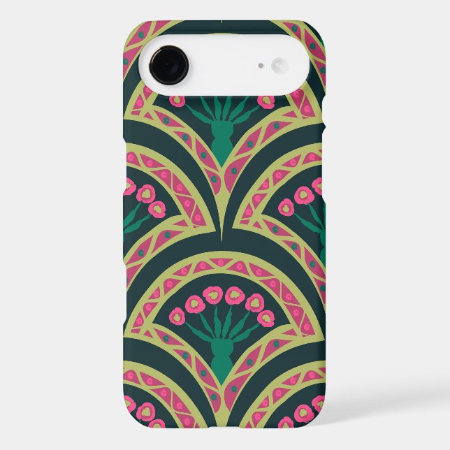 shell shaped green pattern iPhone case (Back)