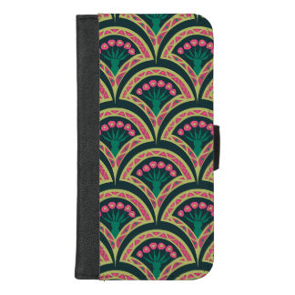 shell shaped green pattern iPhone 8/7 plus wallet case