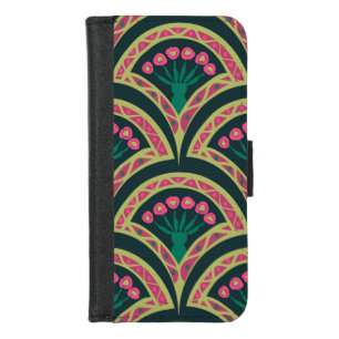 shell shaped green pattern iPhone 8/7 wallet case