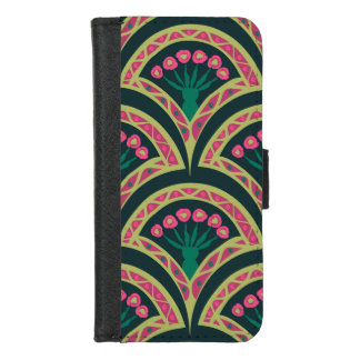 shell shaped green pattern iPhone 8/7 wallet case