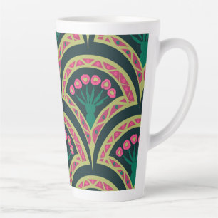 shell shaped green pattern latte mug