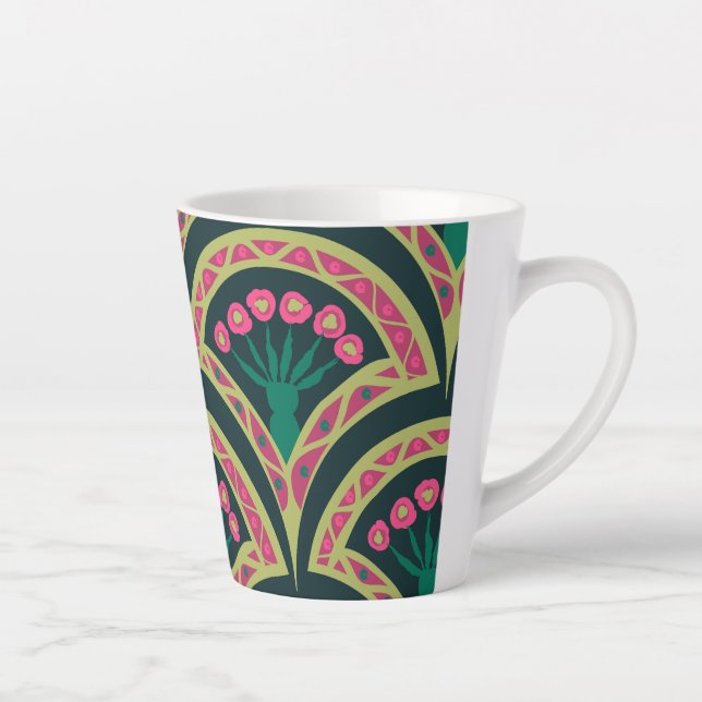 shell shaped green pattern latte mug (Right)