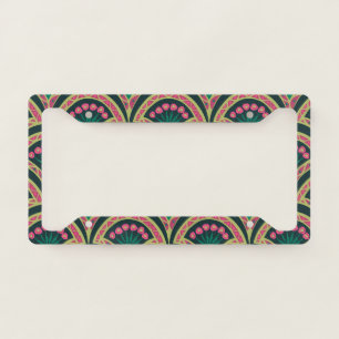 shell shaped green pattern license plate frame