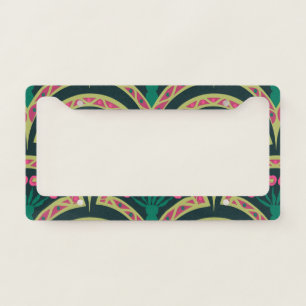 shell shaped green pattern license plate frame