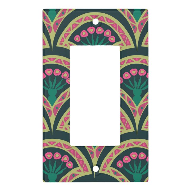 shell shaped green pattern light switch cover (Front)