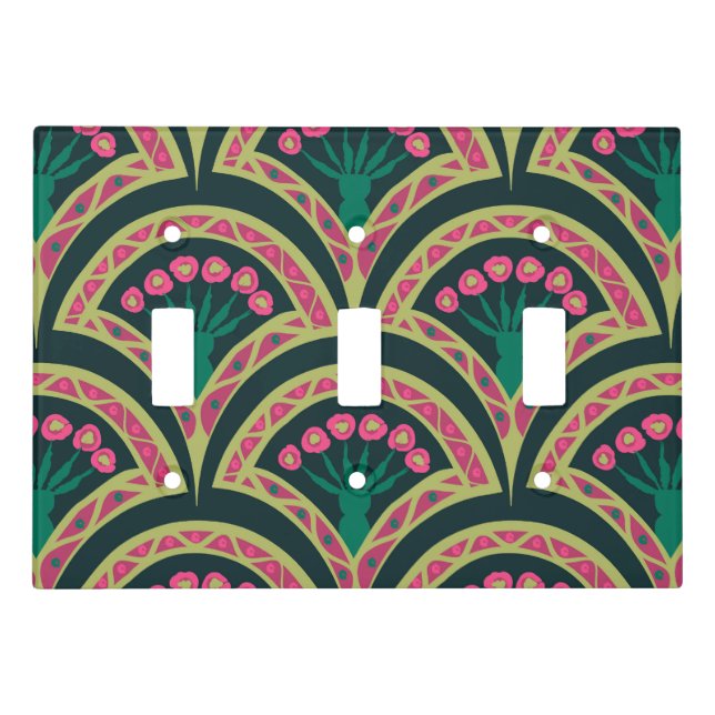 shell shaped green pattern light switch cover (Front)