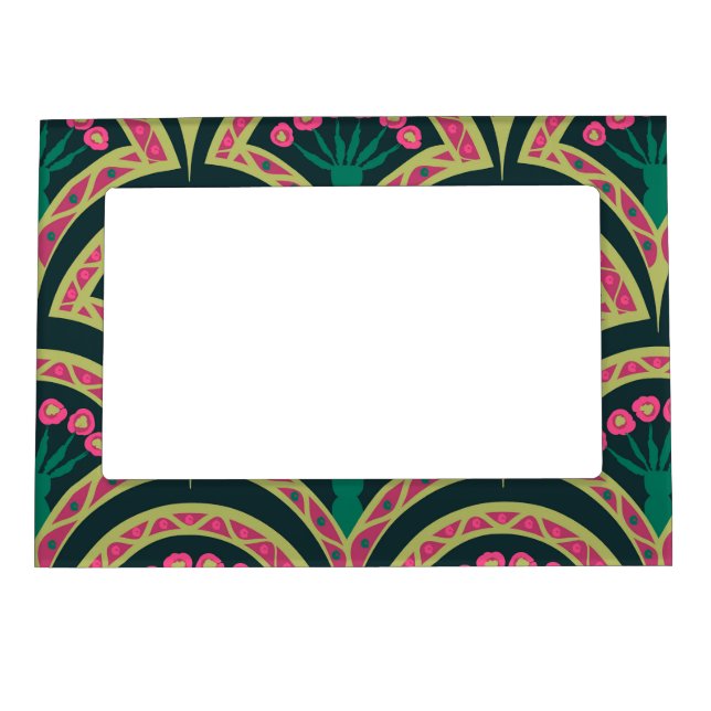 shell shaped green pattern magnetic frame (Front)