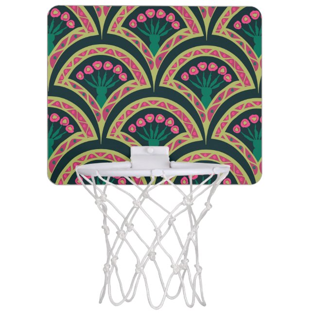 shell shaped green pattern mini basketball hoop (Front)