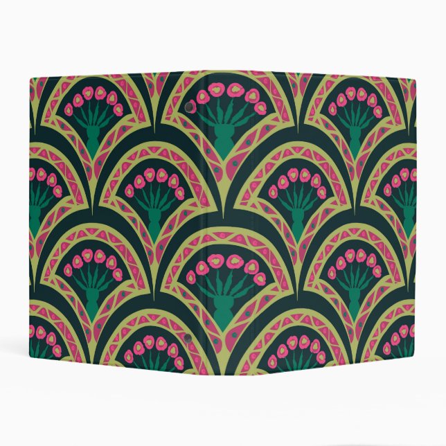 shell shaped green pattern mini binder (Background)
