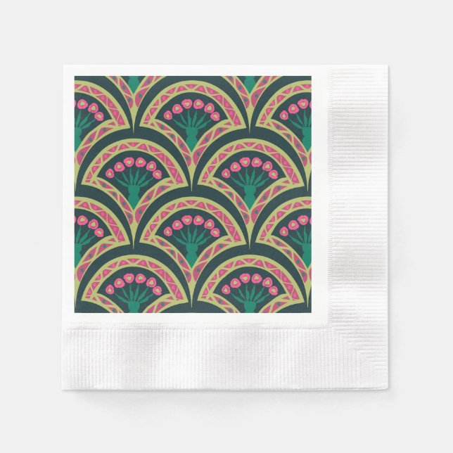 shell shaped green pattern napkins (Front)